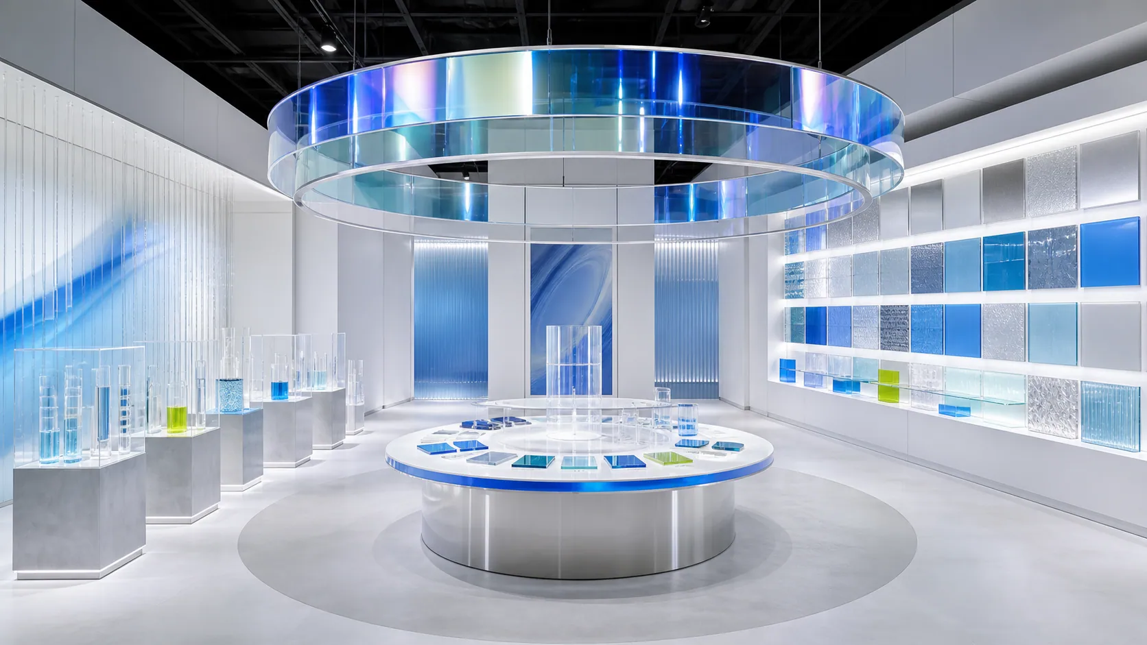 Conceptual functional-materials exhibition gallery